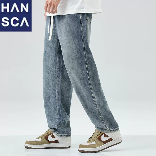 Hansca New Blue Hipster Straight Leg Casual Jeans